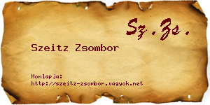 Szeitz Zsombor névjegykártya